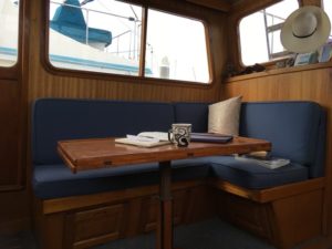 L shaped seating in main salon